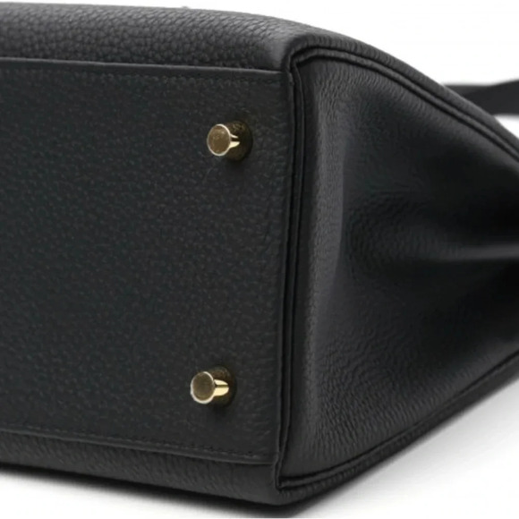 Hermes Togo matte porous crocodile Kelly retourne touch black 28.Full set - Picture 8 of 15